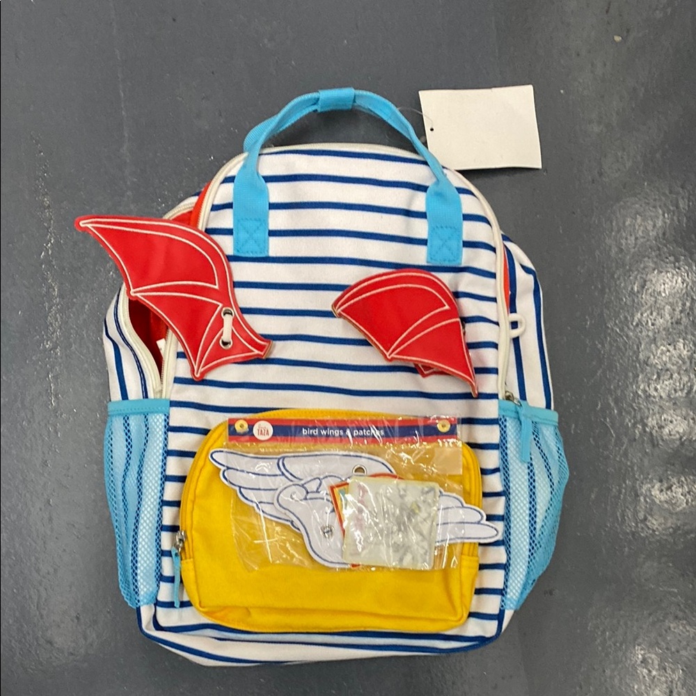 Striped Kids JR Backpack with Red and Yellow Accents